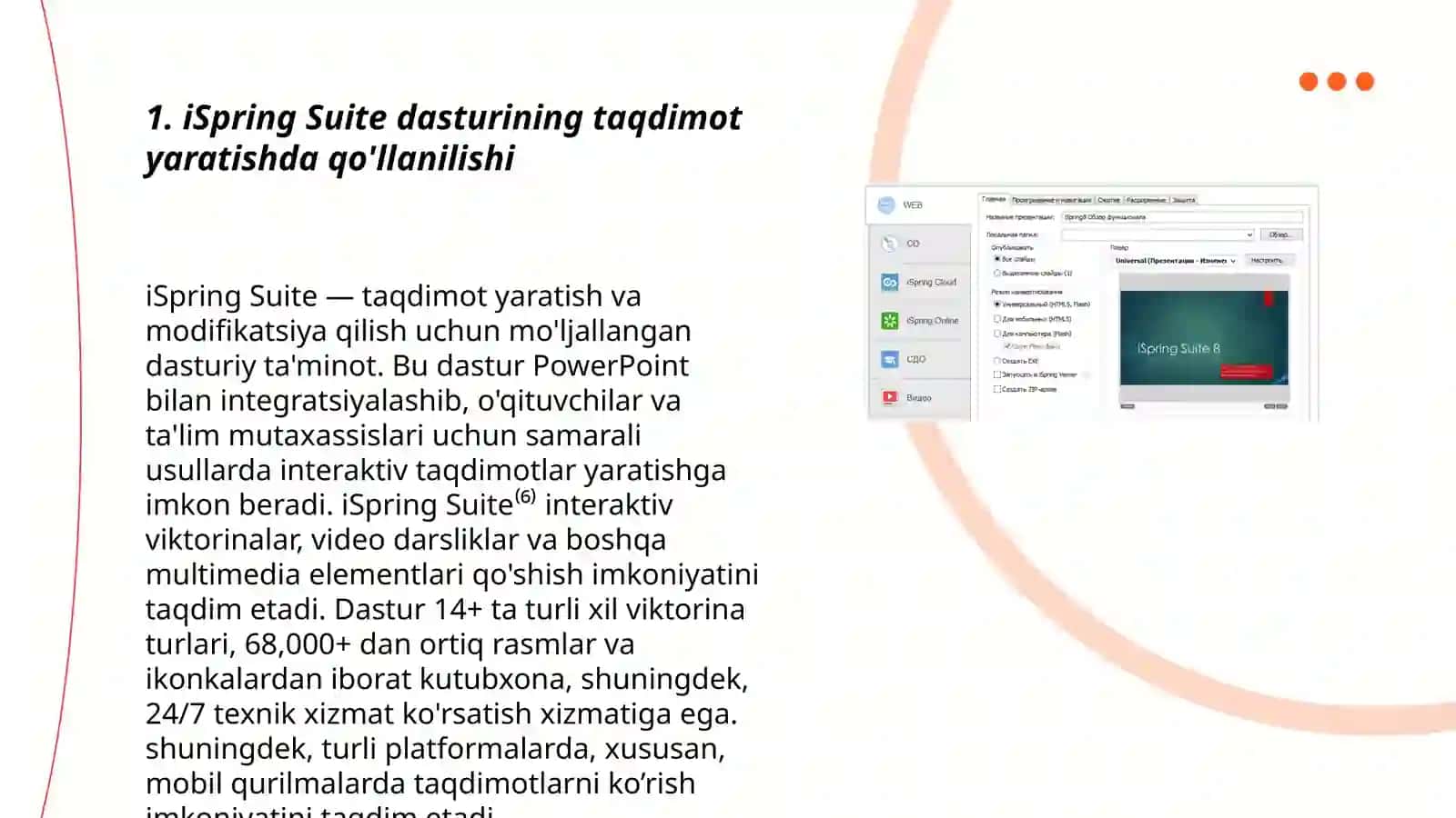 iSpring Suite HotPotatoes MyTestX EasyQuisy dasturlari va ularning imkonyatlari 3