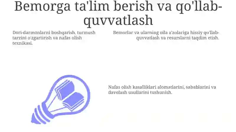 Nafa's o'pka kasalliklari bemorlarini boshqarish va parvarish qilish 3