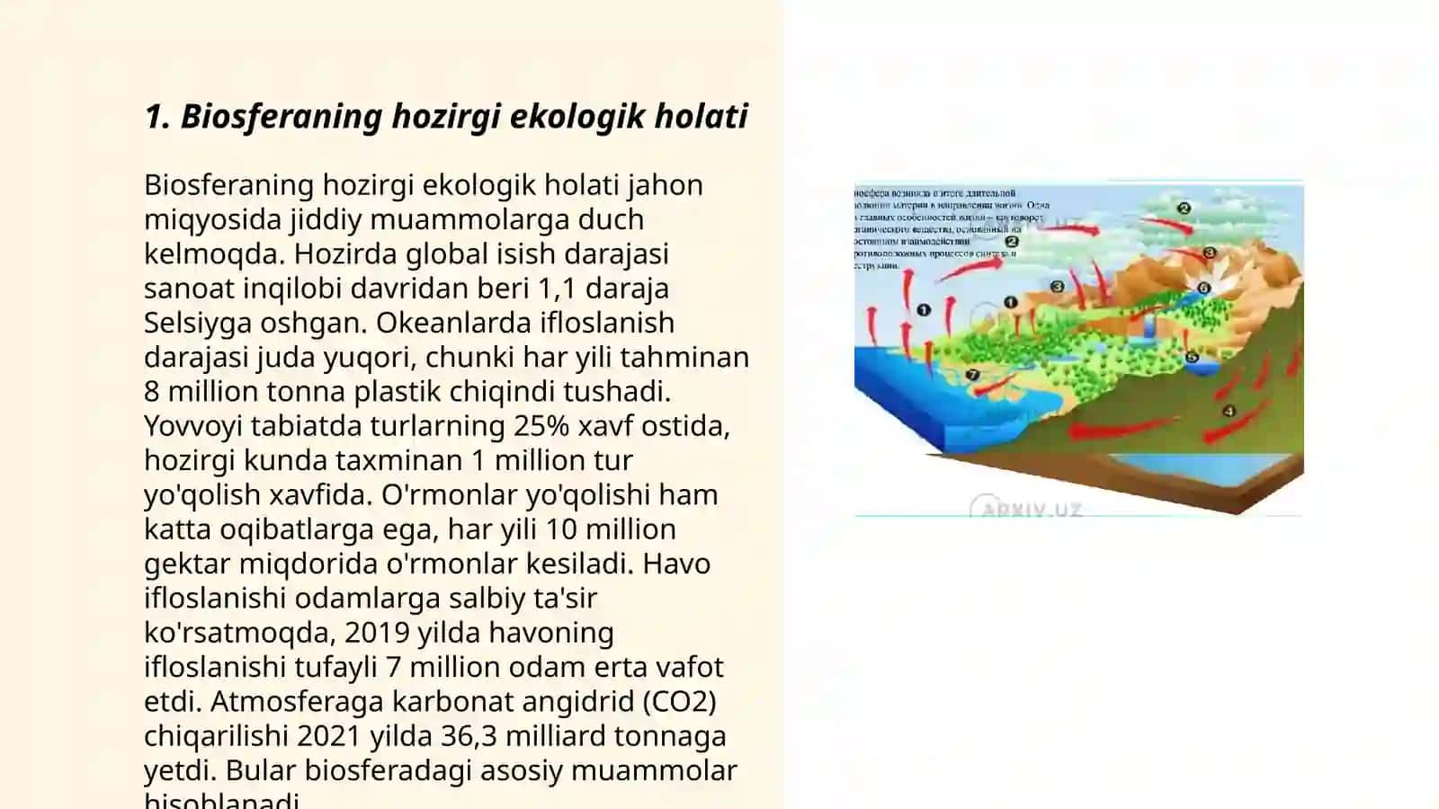 Biosferaning hozirgi ahvoli tòģrisidagi axborotlar tahlili 3