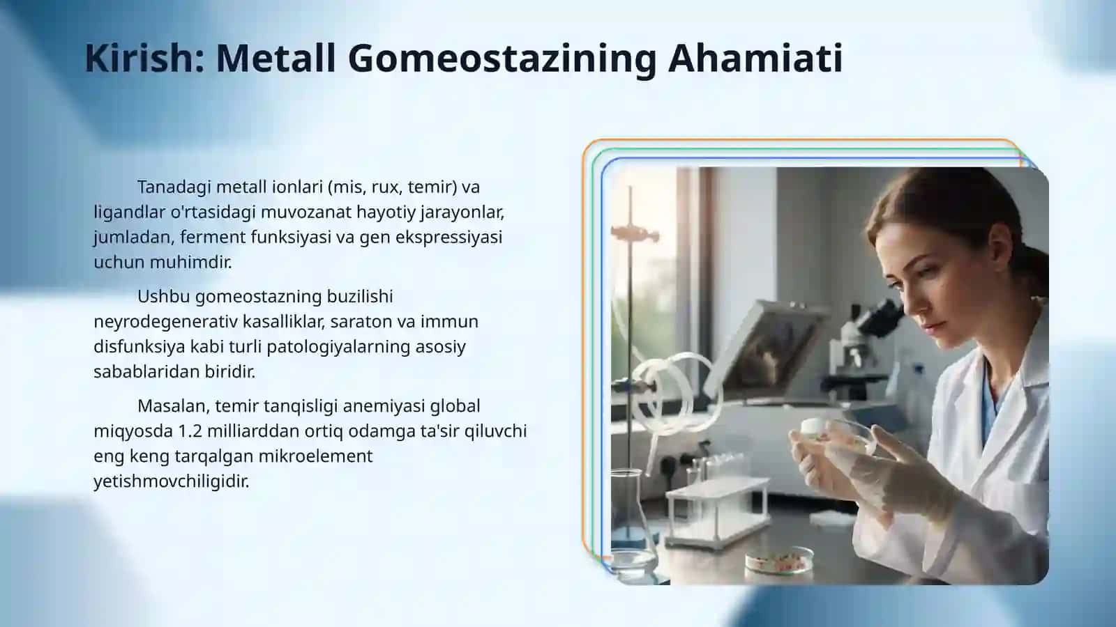 Tananing metall-ligand gomeostazining buzilishi mumkin bo‘lgan holatlar. 3