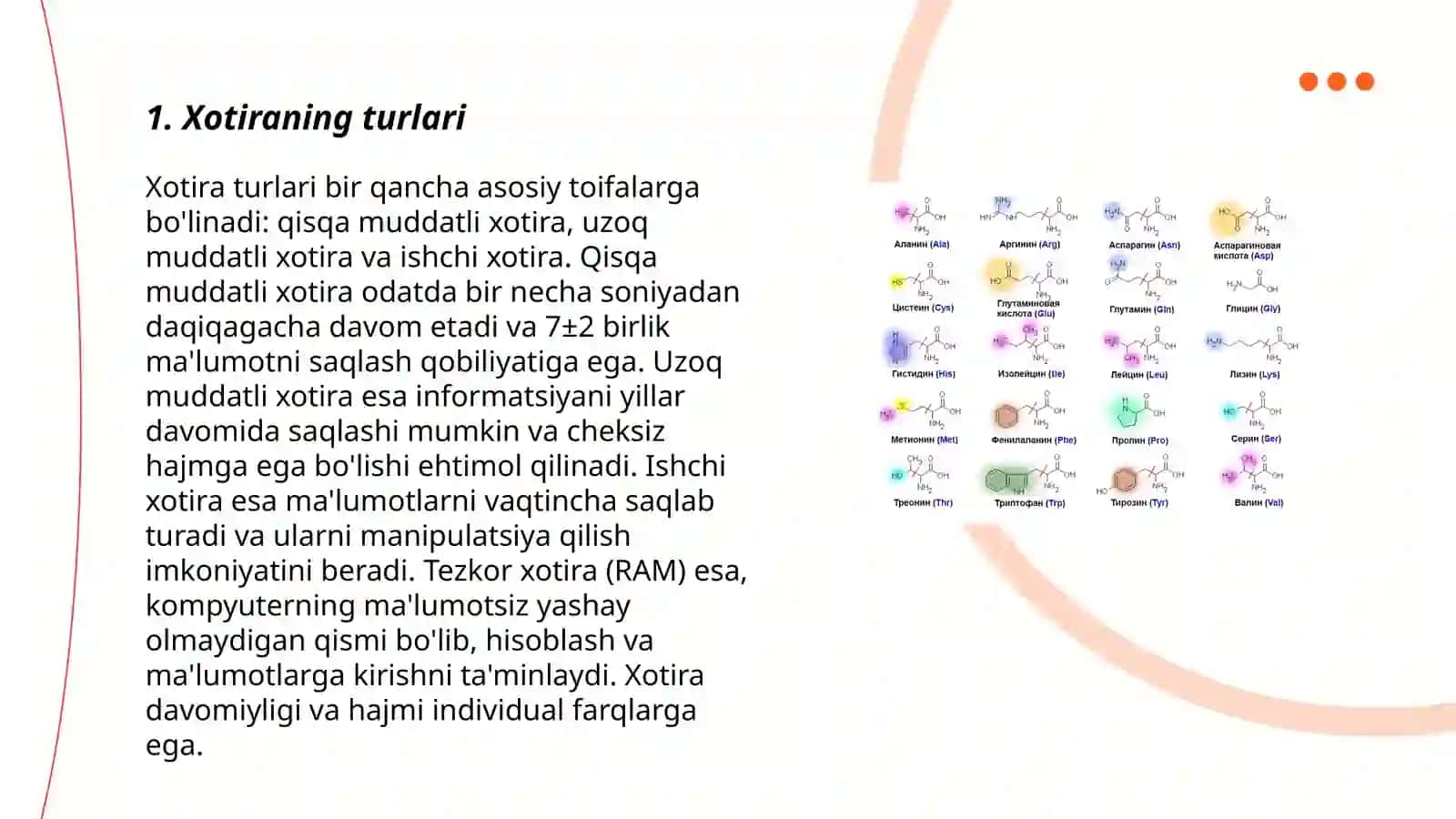 Xotira turlari va uning jarayonlari 3