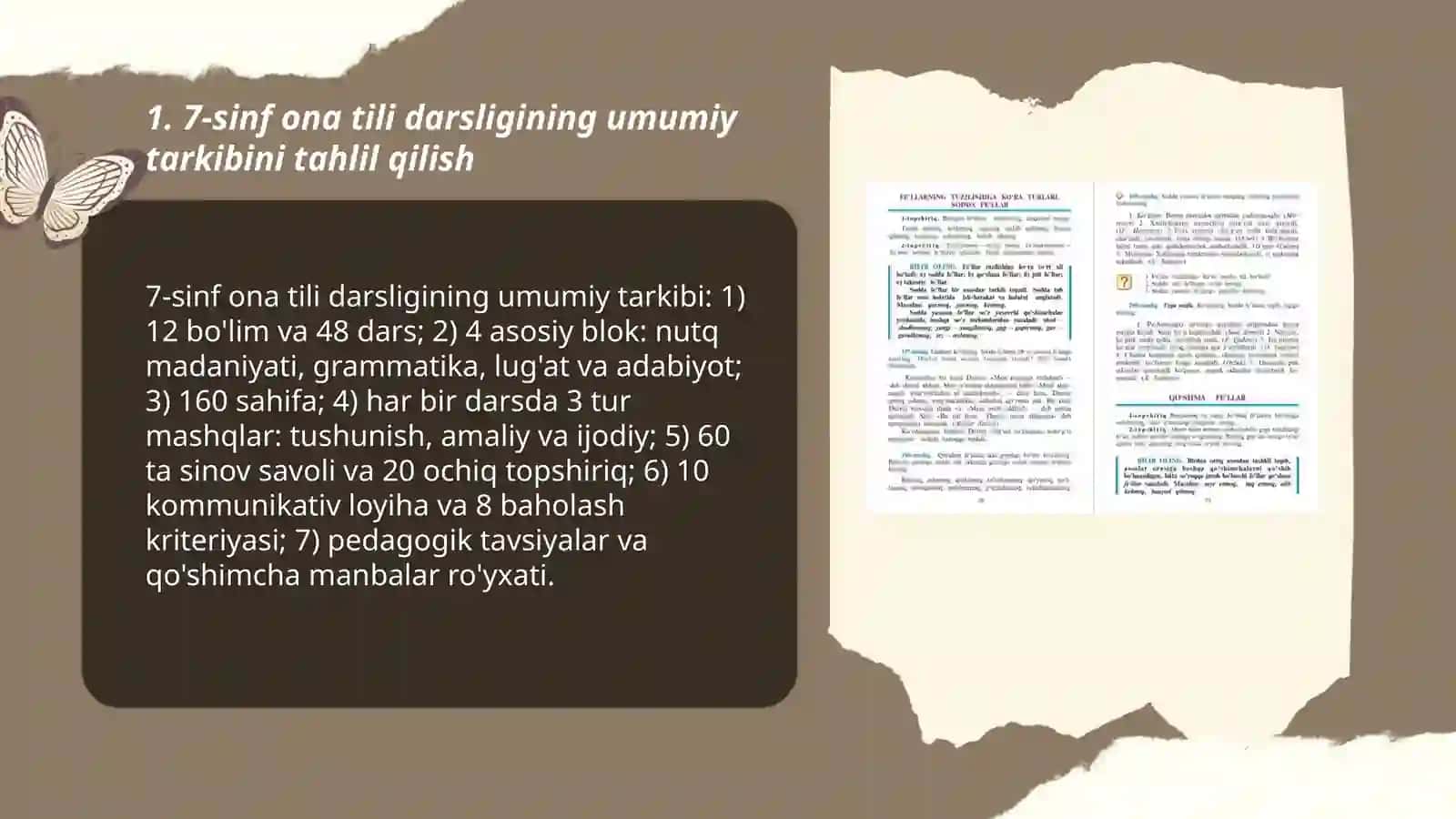 7-sinf ona tili darsligi bóyicha metodik tavsiya berish 3