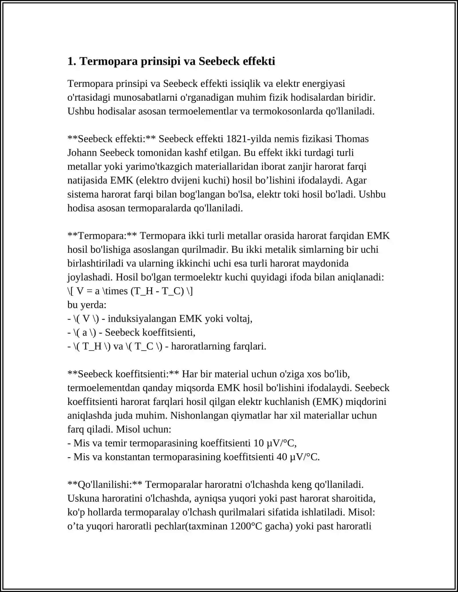 TERMOPARA VA QARSHILIK PARAMETRLARI 3