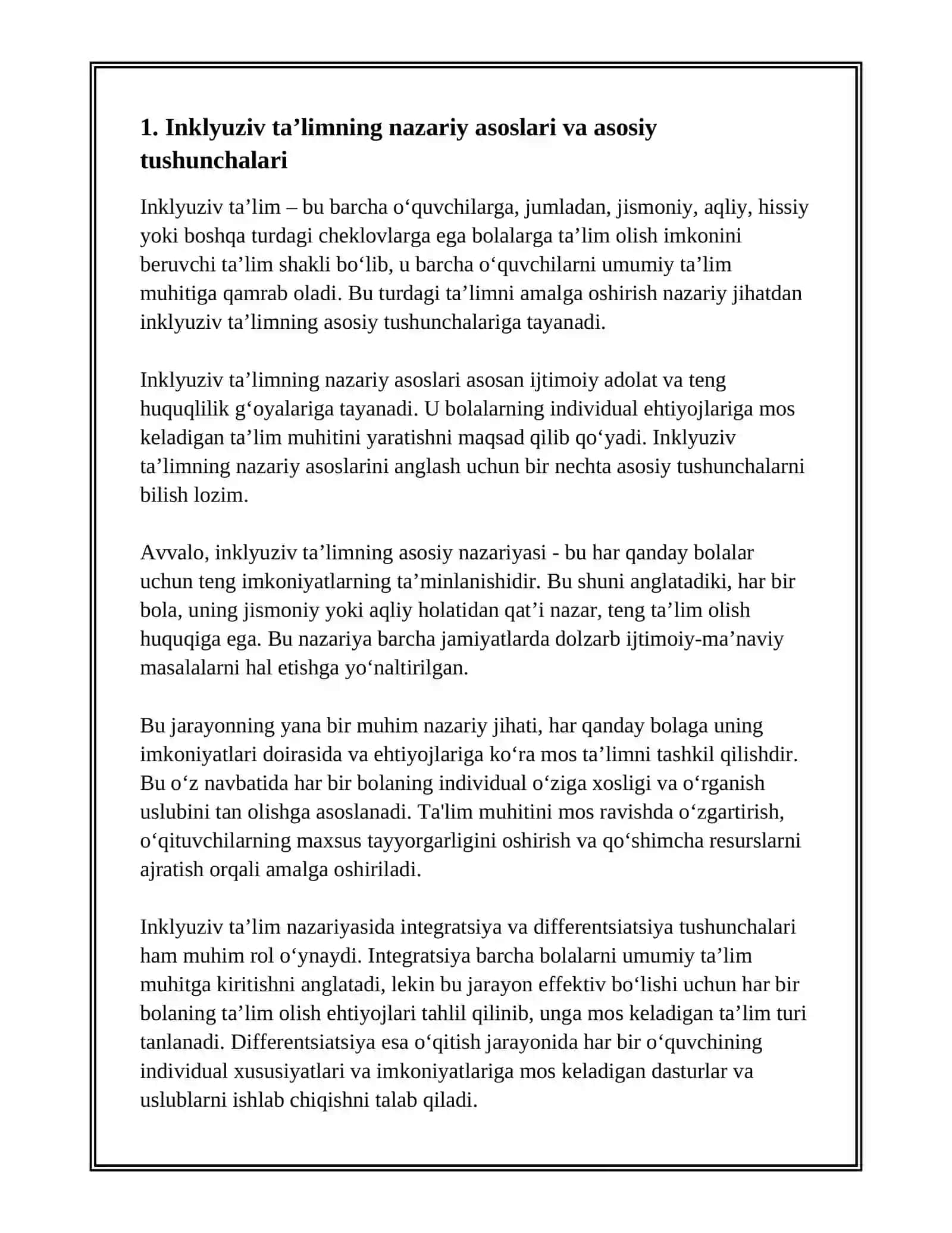 INKLYUZIV TA’LIMNING METODOLOGIK VA NAZARIY ASOSLARI 3