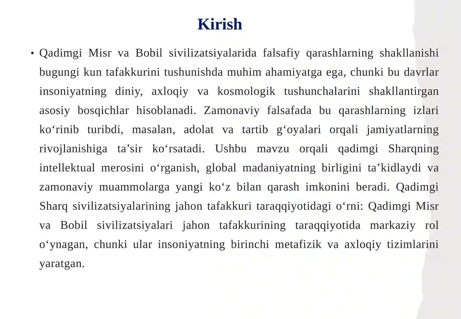 Qadimgi Misr va Babil dagi falsafiy qarashlarning shakllanishi 3