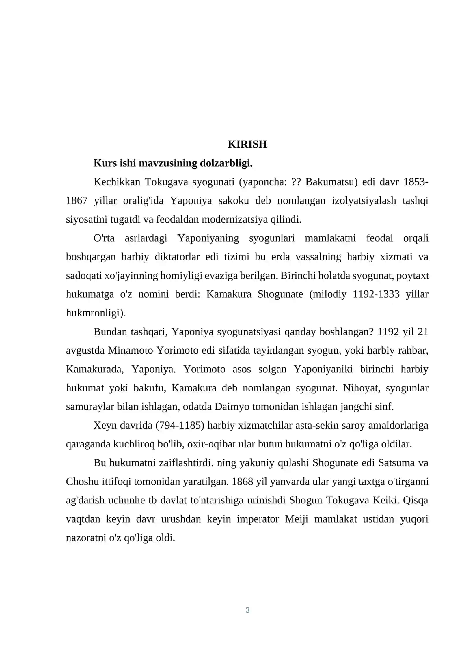 Syogunut davrida Yaponiyaning ijtimoiy-iqtisodiy va siyosiy rivojlanishi 3