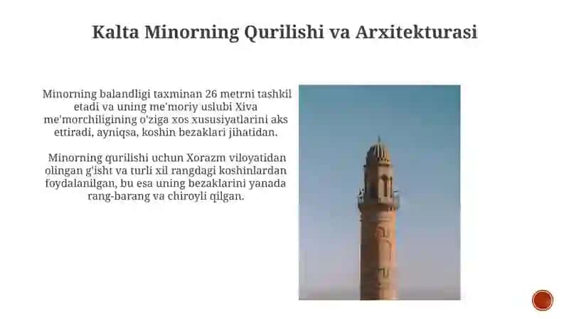 Xiva Shahrida joylashgan minoralar tarixi 3