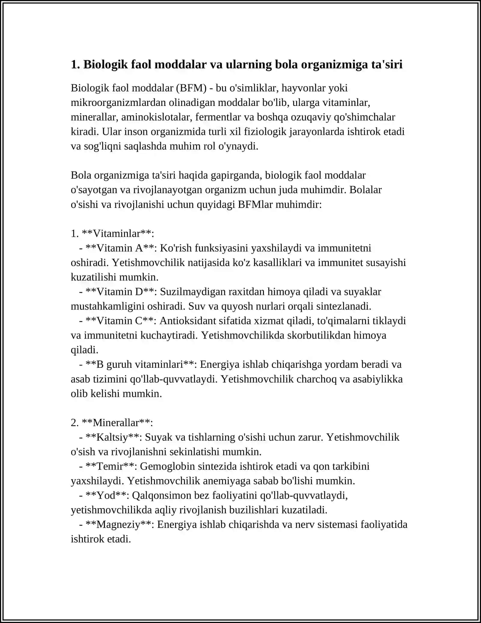 BIOLOGIK FAOL VA DORIVOR MODDALARNING BOLA ORGANIZMIGA TAʼSIRI 3