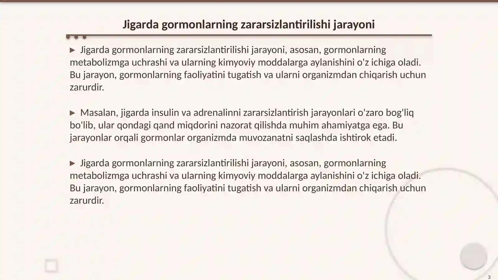 Jigarda gormonlarning zararsizlantirilishi,klinik ahamiyati 3