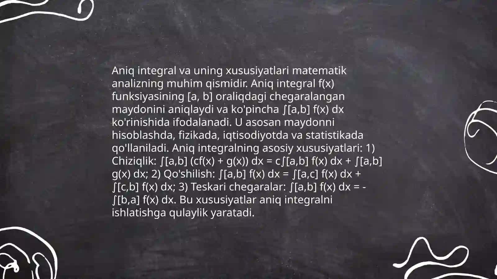 Boʻlaklab integrallash usuli. Aniq integral va uning tadbiqllari 3