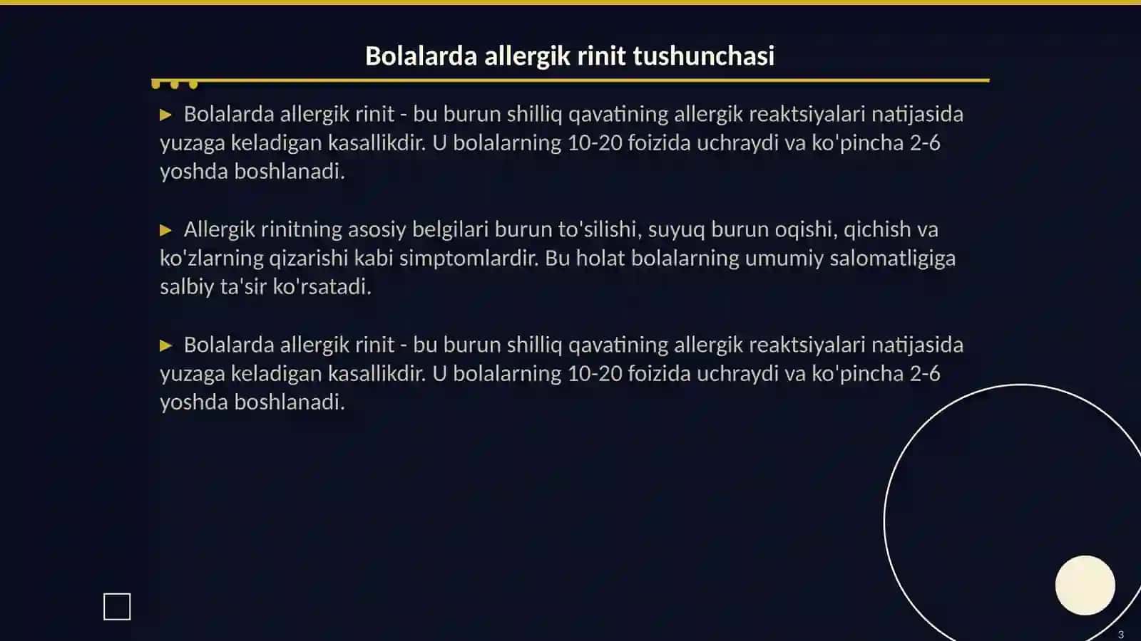 Bolalarda allergik rinit, etiologiyasi, patogenezi, klinikasi, diagnostikasi, qiyosiy tashhisi, davosi va profilaktikasi, profilaktika choralari 3