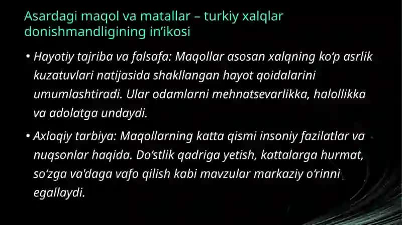 Mahmud Qoshg`ariyning “Devoni lug`atit turk” asaridagifolklor materiallari. 3