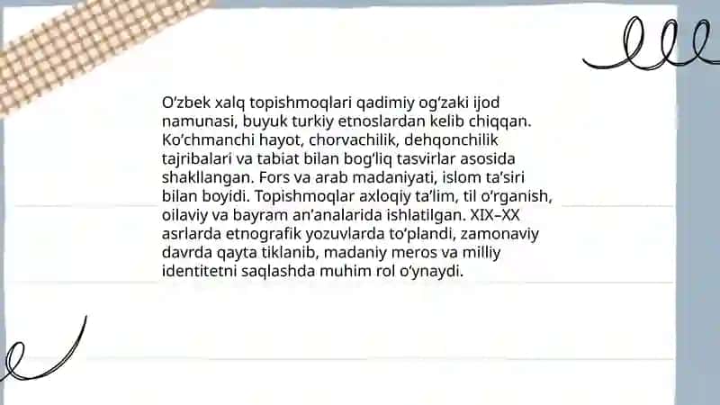 Oʻzbek xalq topishmoqlari 3