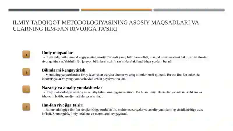 Ilmiy tadqiqot metodologiyasi fanining maqsad va vazifalari 3