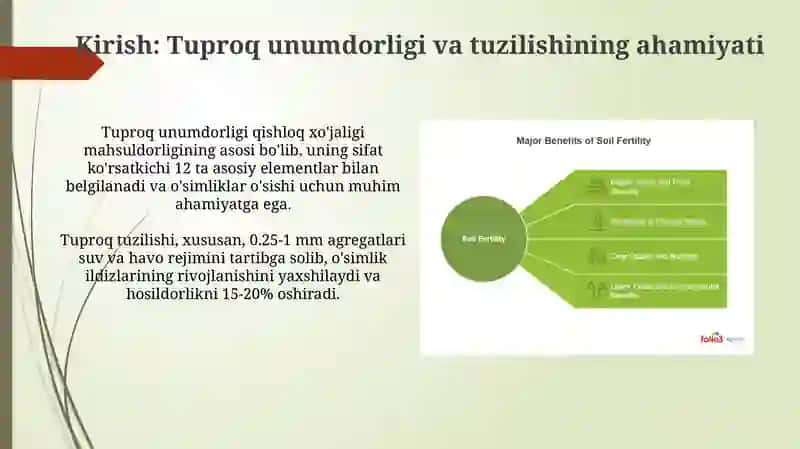 Tuproqunumdorligi va tuzilishining ahamiyati 3