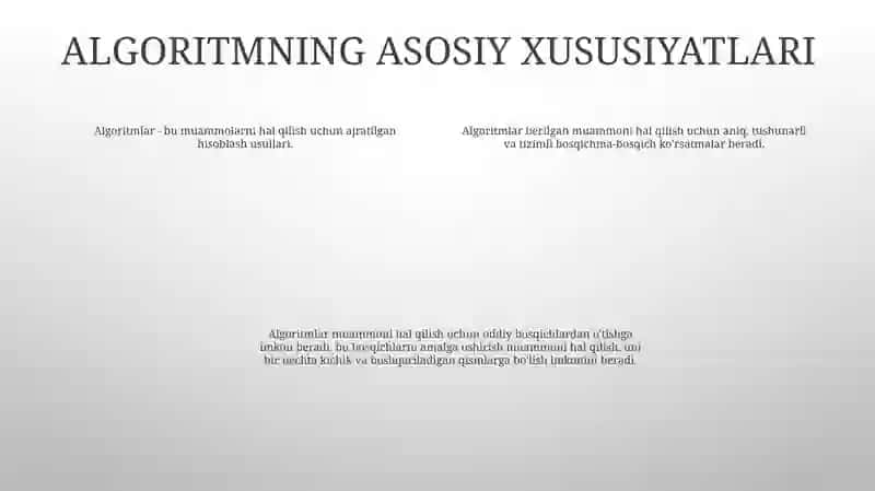 Алгоритм Ва Унинг Асосий Хоссалари 3