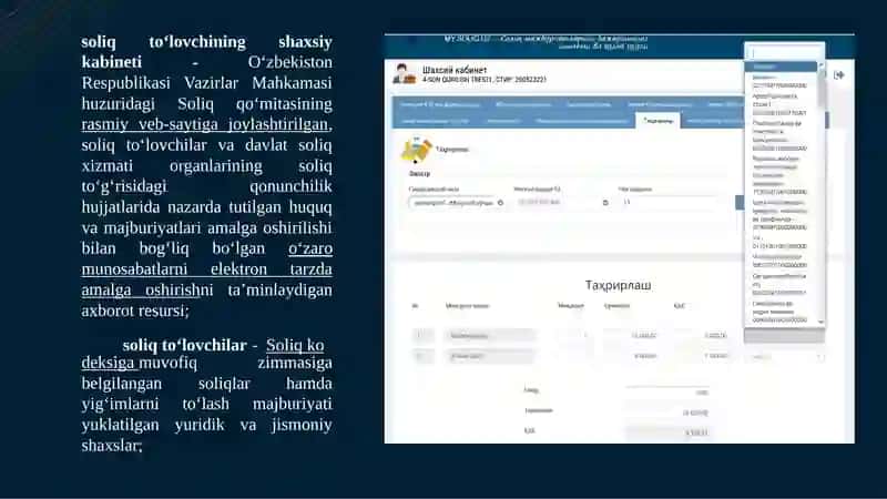 Soliq to’lovchining shaxsiy kabineti va uning afzalliklari 3