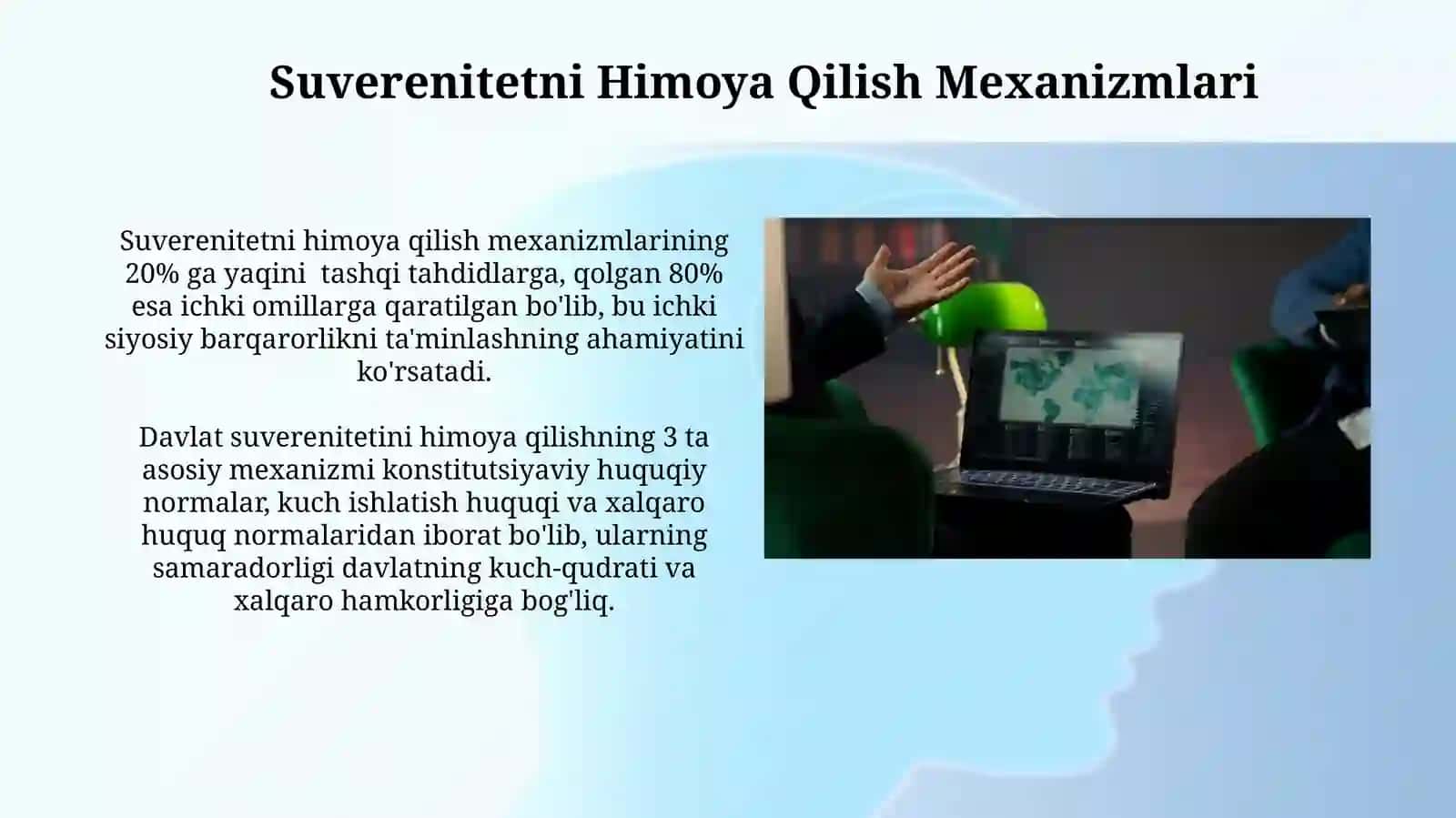 davlat suverintiti va uning konustitutsiyaviy asoslari. Multimediyali taqdimot tayyorlash 3