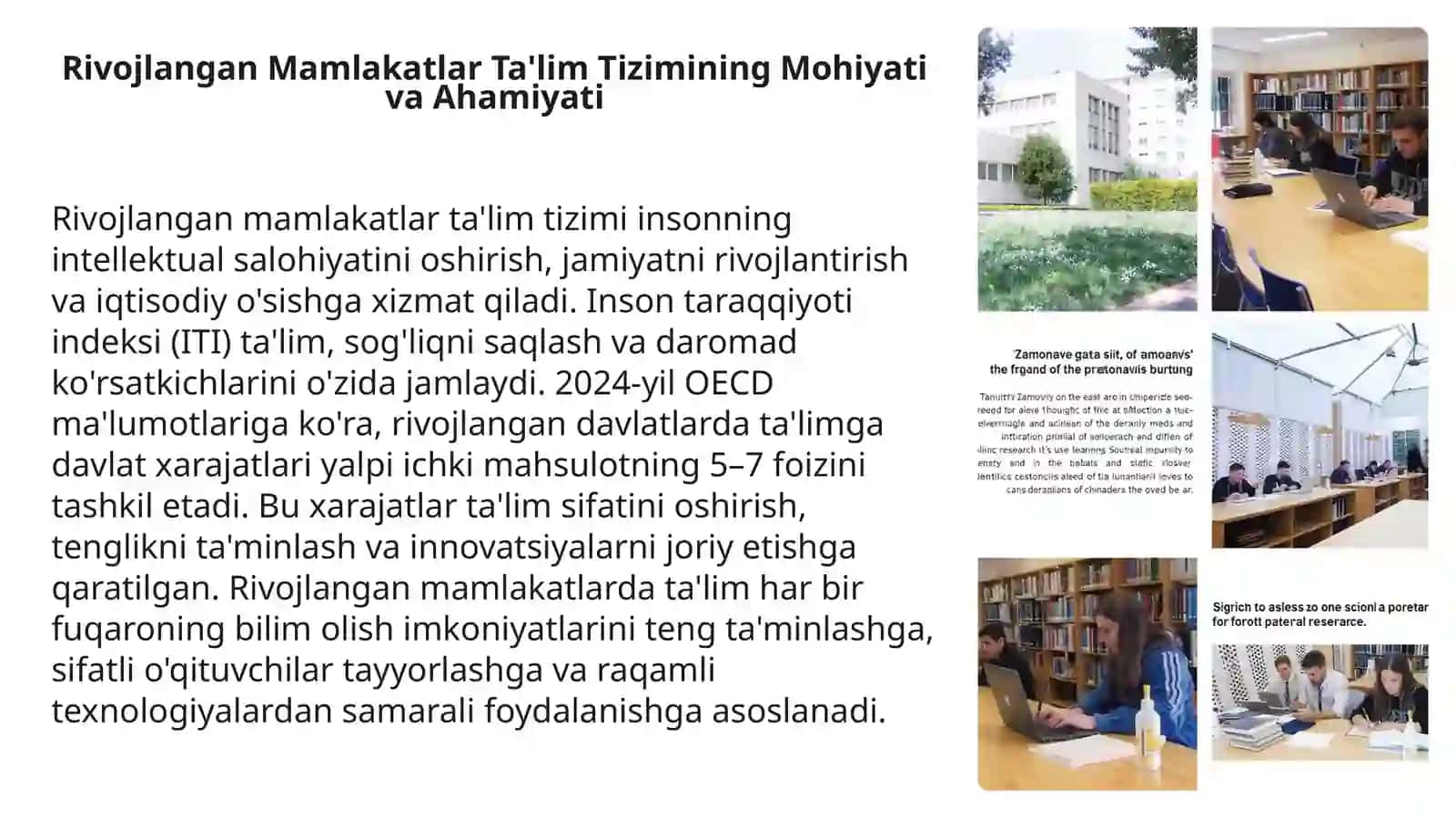 Rivojlangan Mamlakatlar Ta'lim Tizimining Mohiyati va Ahamiyati 3