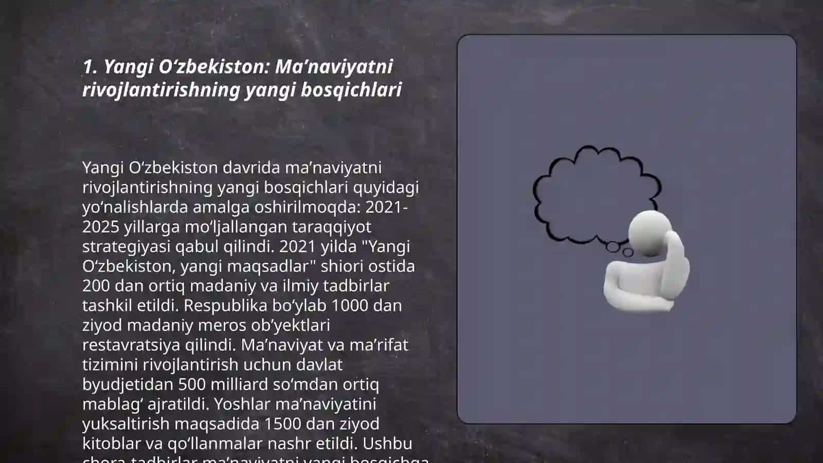 Yangi Oʻzbekiston sharoitida maʼnaviyat masalasi 3