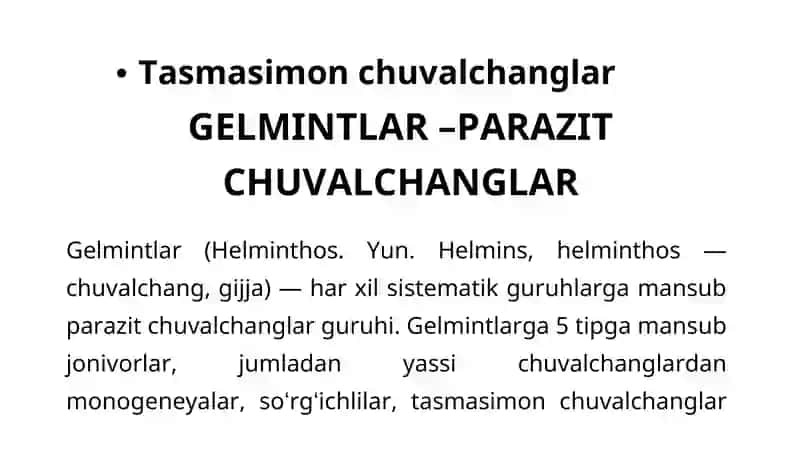 Tibbiyot gelmetologiyasi va protozoologiyasi 3