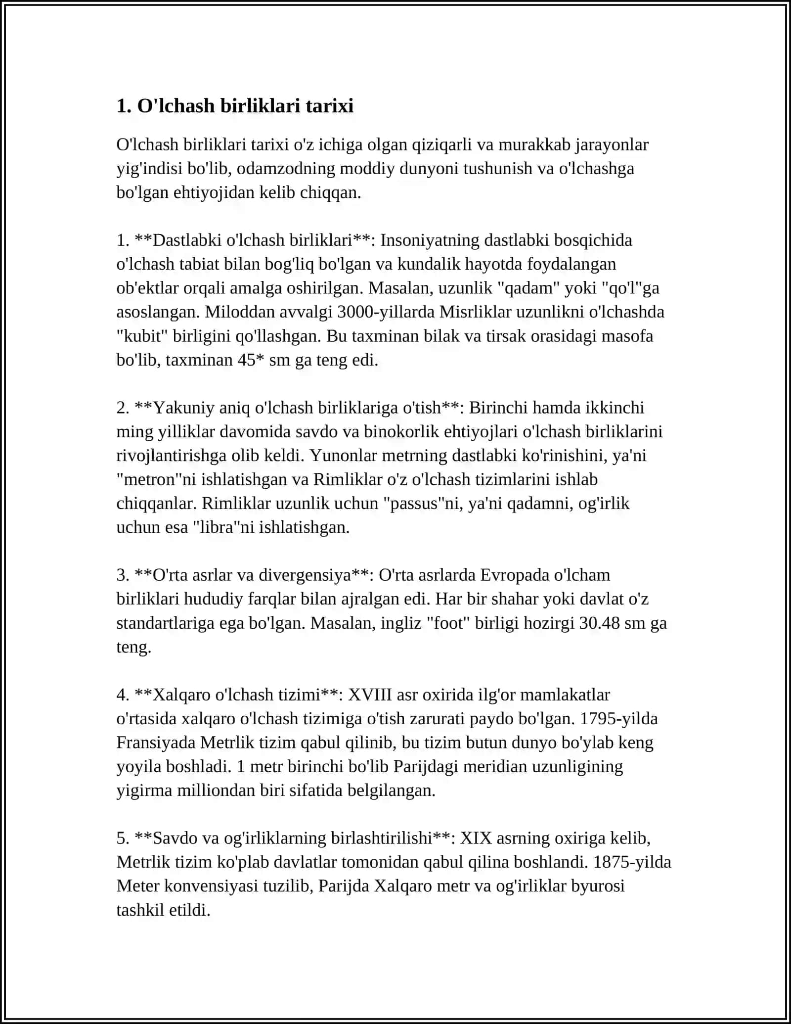 O‘LCHASH BIRLIKLARI VA XALQARO BIRLIKLAR TIZIMI (SI TIZIMI) 3