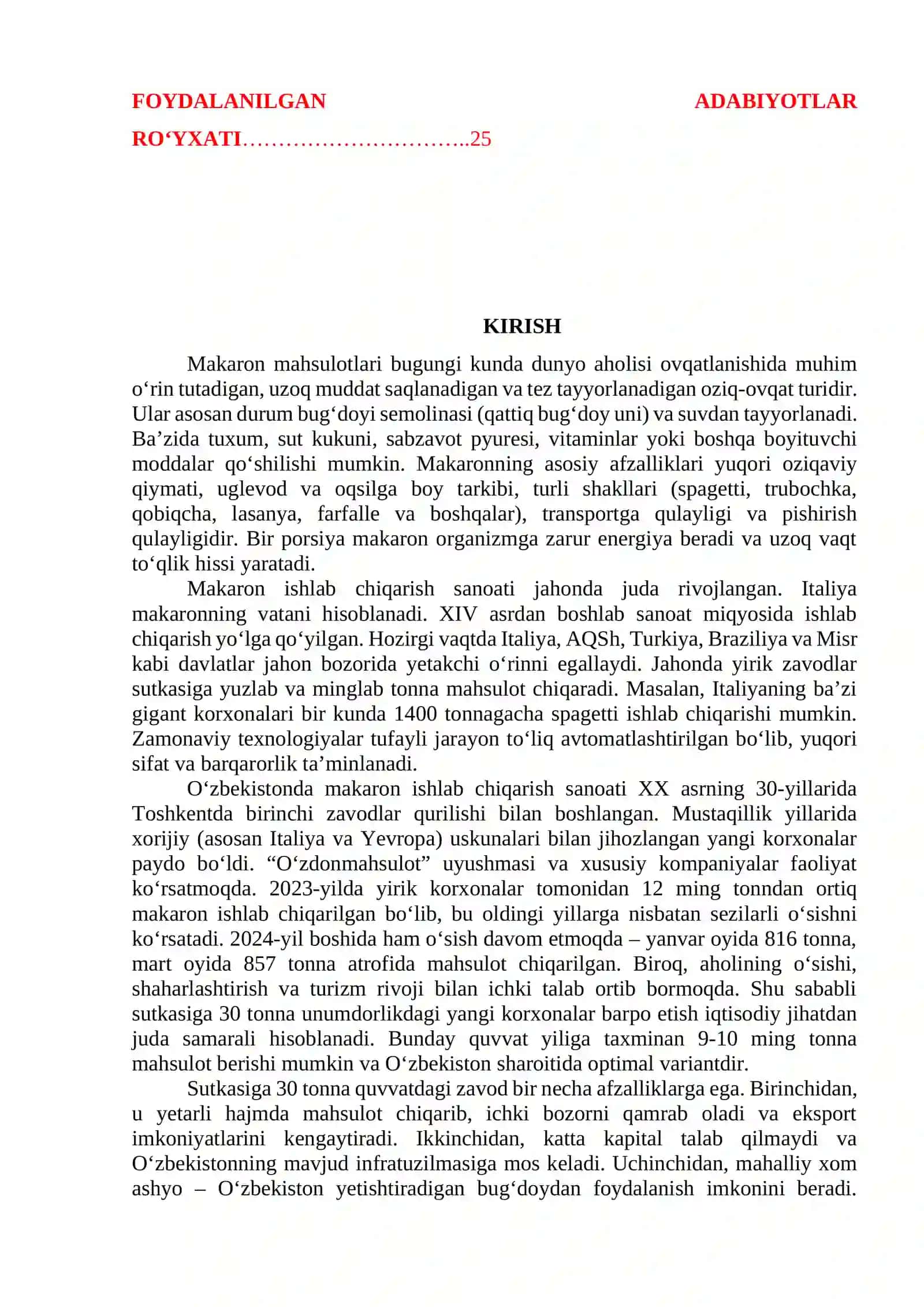 Sutkasida 30t/s unumdorlikdagi makaron mahsulotlarini ishlab chiqarish texnologiyasi 3