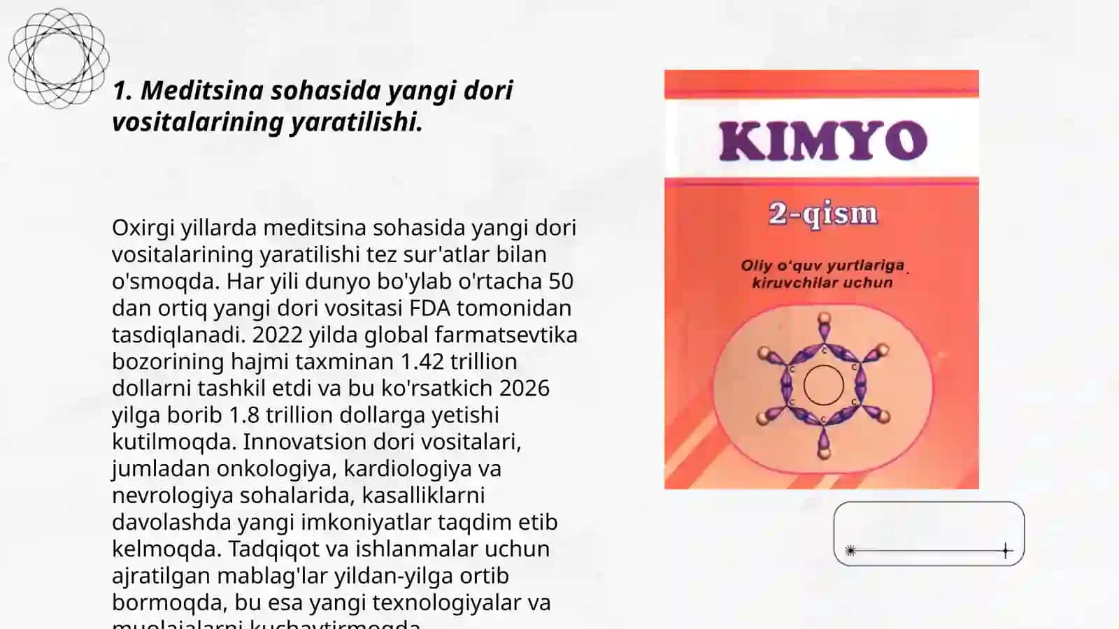 Meditsina sohasida organik kimyoning yutuqlari 3