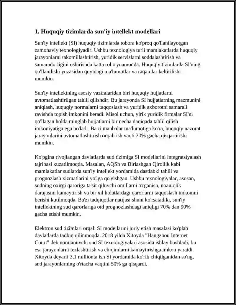 HUQUQIY FANLAR SOHALARIGA OID MASALALARGA MOS MODELLAR VA ALGORITIMLAR 3