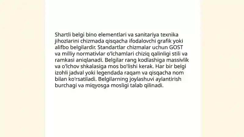 Bino elementlari sanitariya texnika jihozlarining shartli belgilari 3