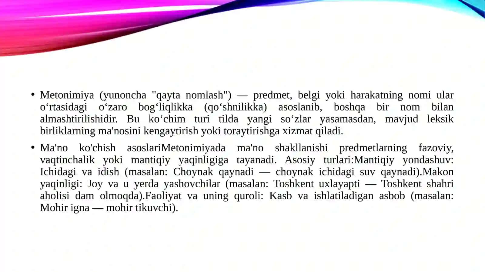 Metonimiya va uning maʼno shakllanishidagi oʻrni 3