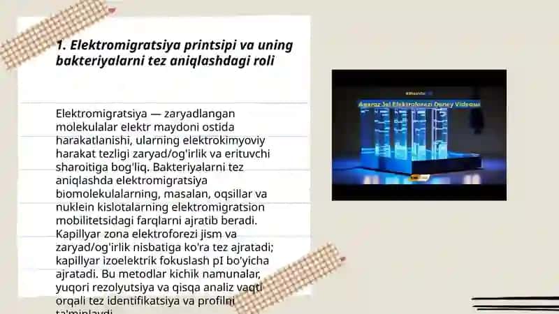 Elektromigratsiya printsipi va uning bakteriyalarni tez aniqlashdagi roli 3