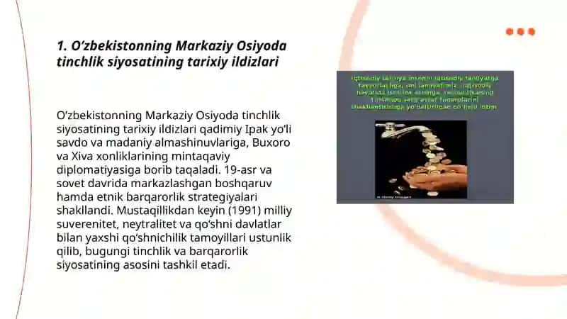 O’zbekistonning Markaziy Osiyoda tinchlik va barqarorlikni taminlashdagi o’rni 3