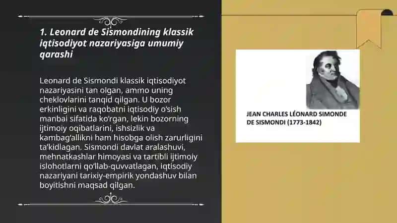 Leonard de Sismondining klassik iqtisodiyotga bo’lgan fikri 3