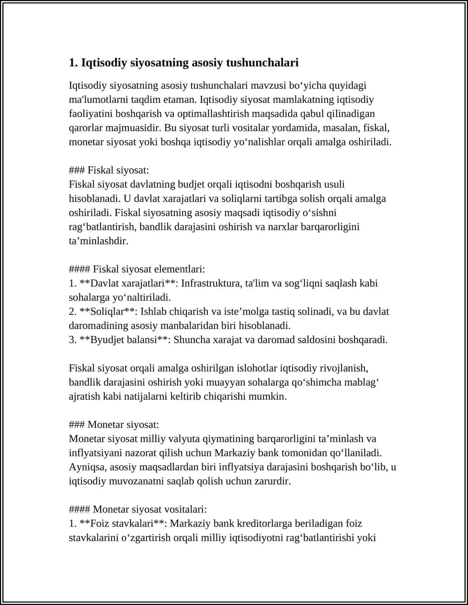 IQTISODIY SIYOSATNING MAQSADI VA VAZIFALARI 3