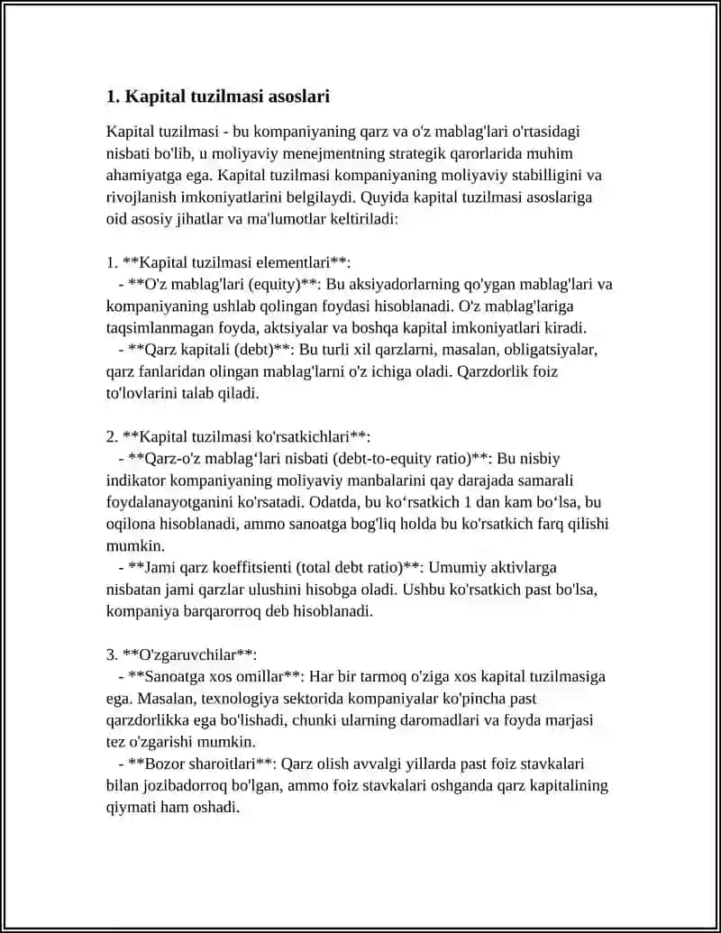 Kapital tuzilma va likvidlikni tahlil qilish 3