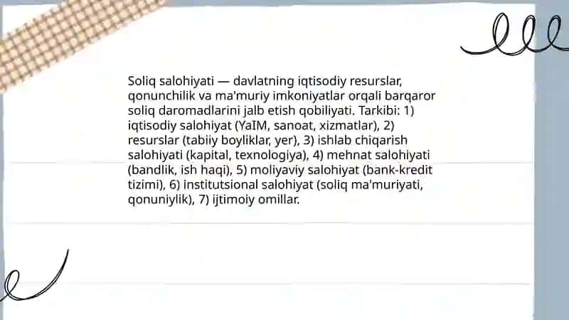 Soliq salohiyati va uni aniqlash tartibi 3
