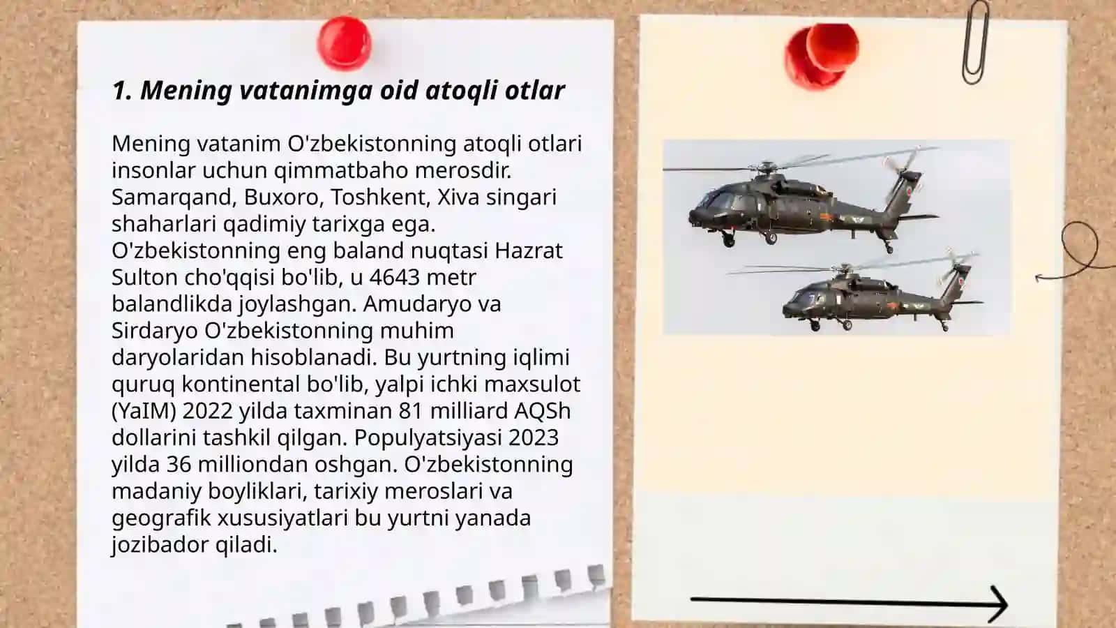 Mening vatanim (ot-so'z turkumi. Atoqli va turdosh otlarning qo'llanilishi) 5-sinflar uchun 3