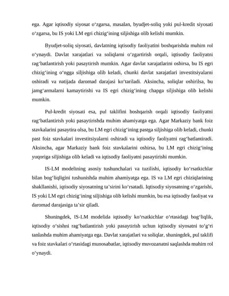 IS-LM MODELIDA BYUDJET-SOLIQ VA PUL-KREDIT SIYOSATI 3
