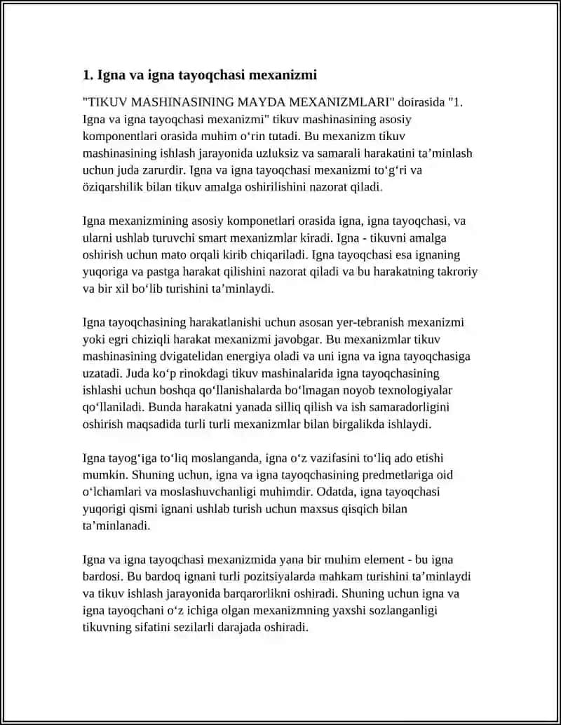 TIKUV MASHINASINING MAYDA MEXANIZMLARI 3