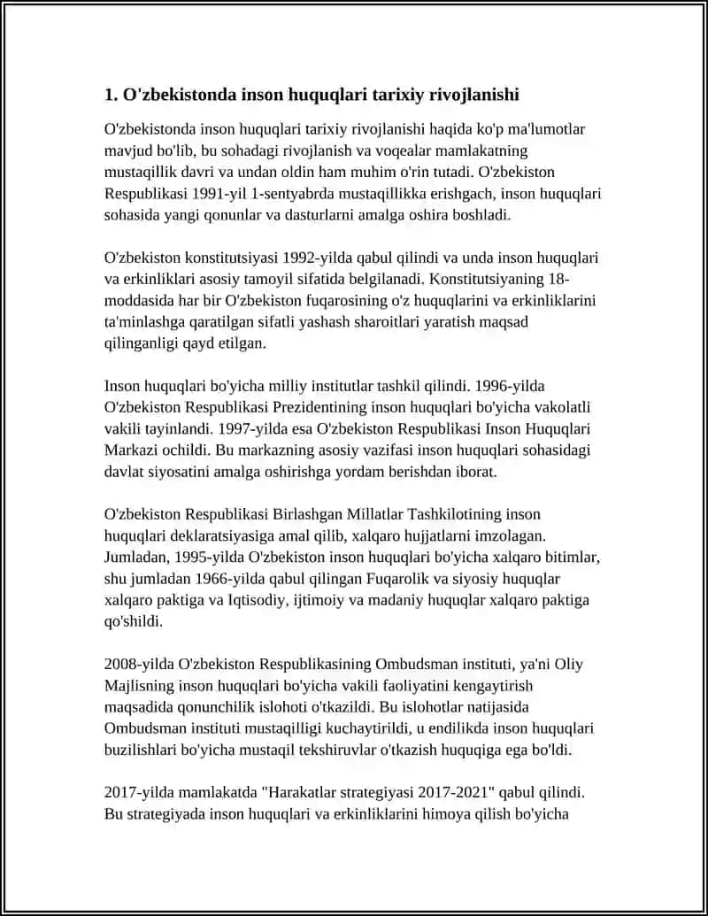 JAN'A ÖZBEKISTAN'DA INSAN HAQ HUQUQLARI HAM ETKINLIKLERININ' KEPILIGININ JARATIWI 3