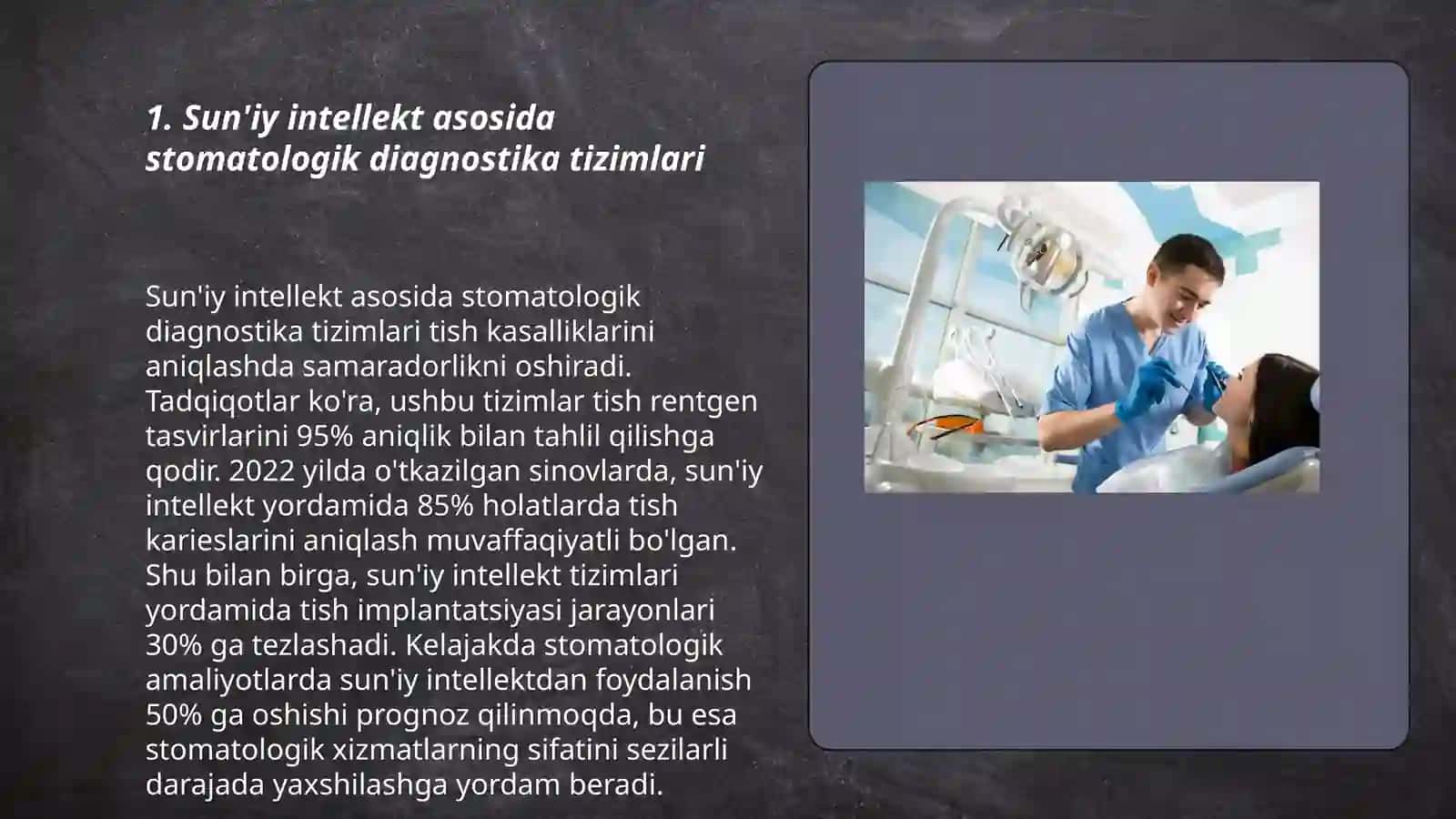Stomatologiyada sunʼiy intellektni qoʻllash istiqbollari 3
