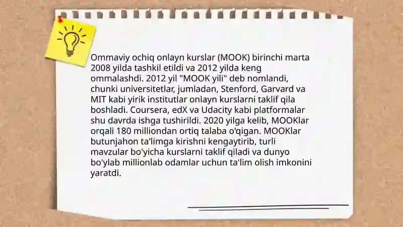 Ommaviy ochiq onlayn kurslar (MOOK) 3