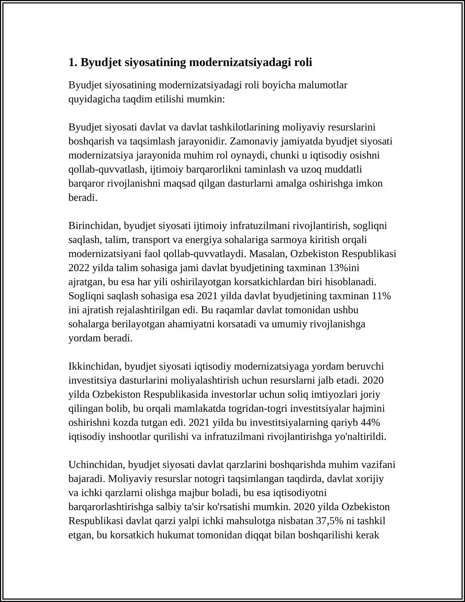 IQTISODIYOTNI MODERNIZATSIYALASH SHAROITIDA BYUDJET SIYOSATINING XUSUSIYATLARI VA VAZIFALARI 3