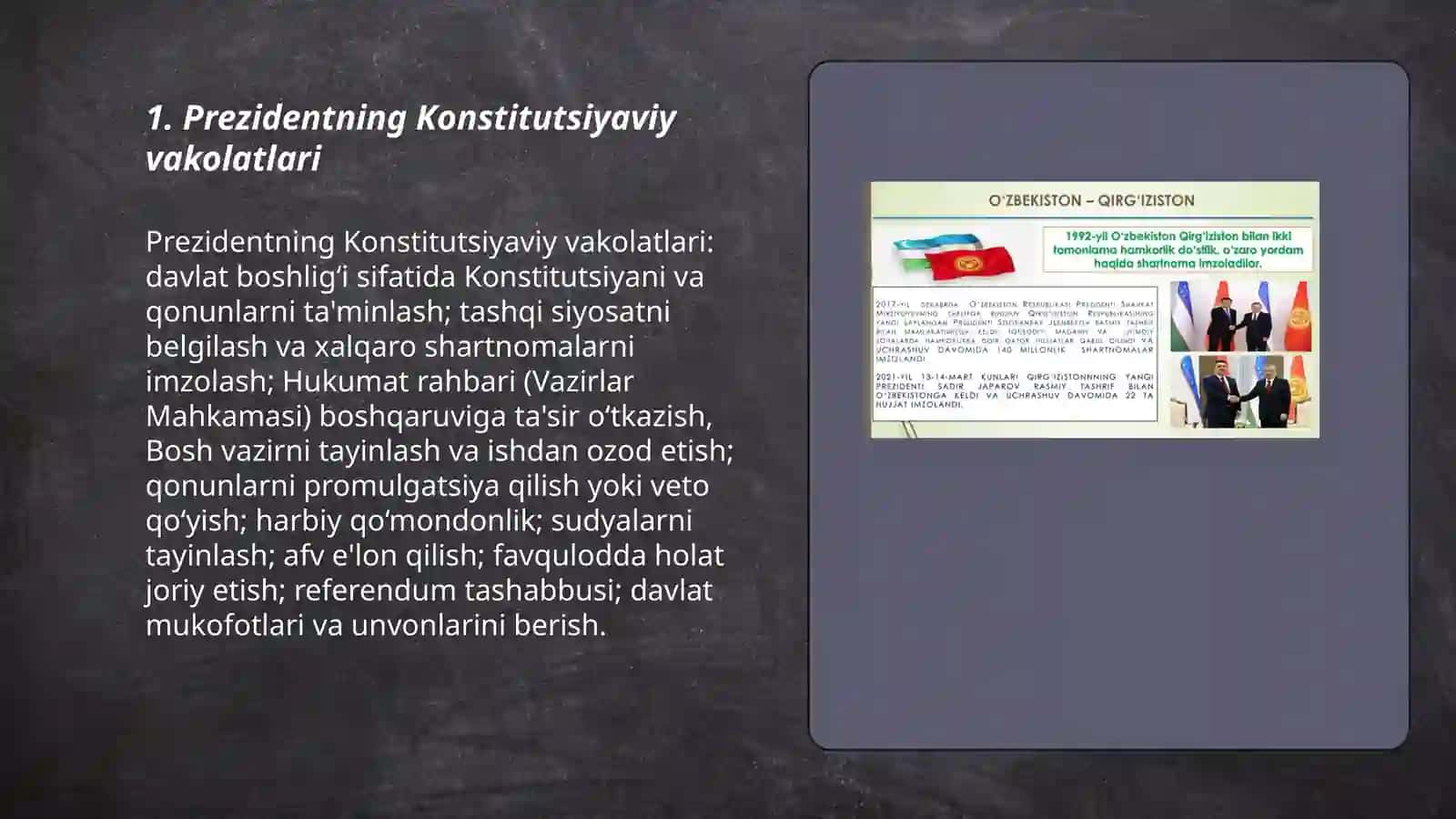 Prezidentning Konstitutsiyaviy vakolatlari 3