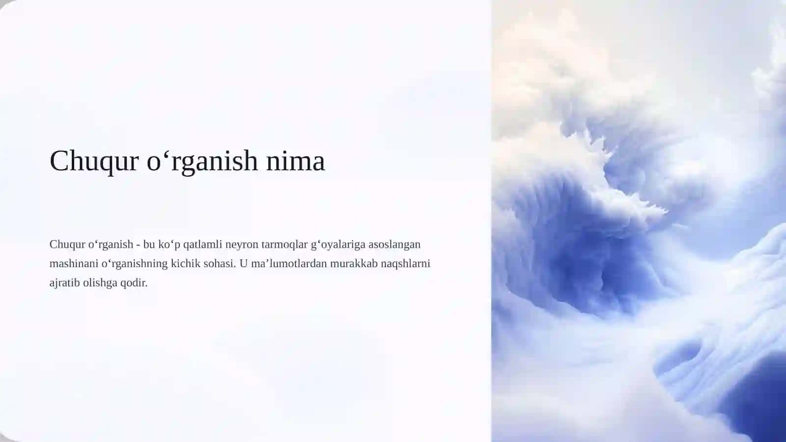 Ma’lumot olish uchun chuqur oʻrganish 3