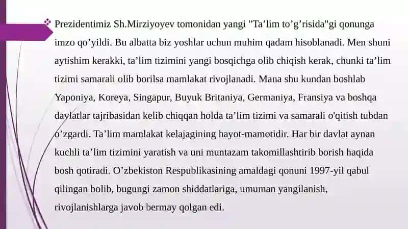 Ta’lim to’g’risidagi qonun”ning mazmun mohiyati 3
