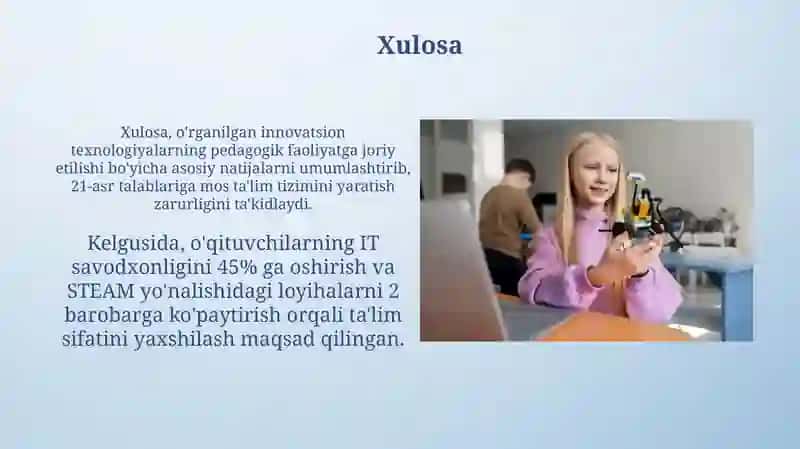 Innovatsion texnologiyalarni o'rganish va pedagogik faoliyatda qo'llash 3