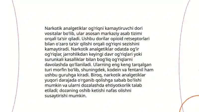 Narkotik va nonoarkotik analgetiklar 3