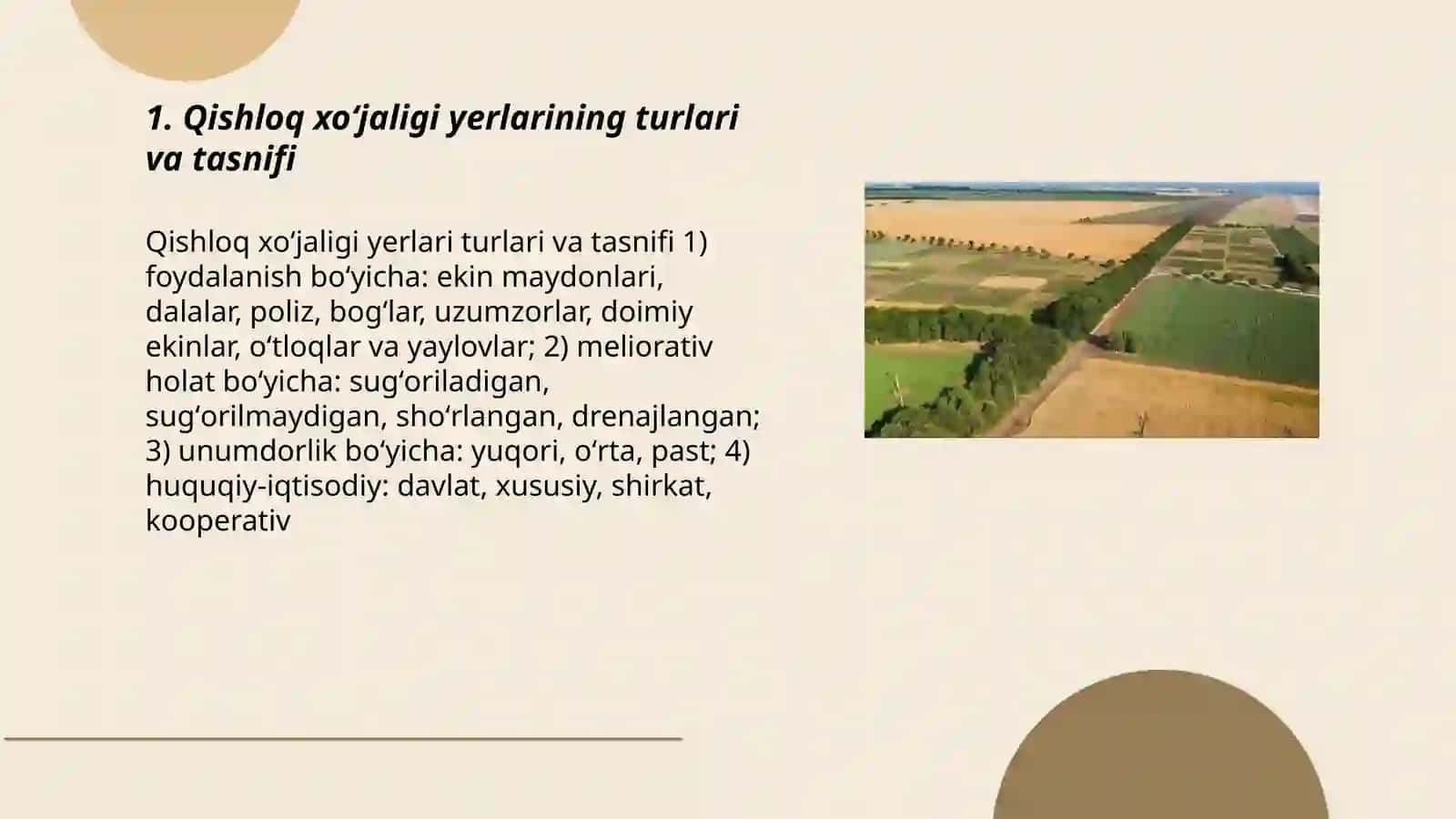 Qishloq xoʻjaligi yerlari va ularning holati 3
